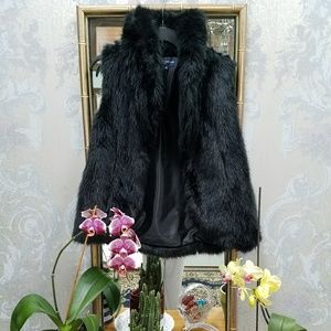Jones NY Faux Fur Black Vest